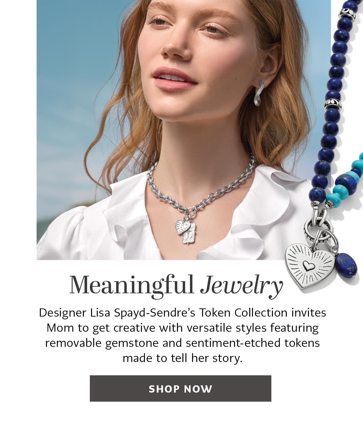 Meaningful Jewelry - Designer Lisa Spayd-Sendre's Token Collection invites Mom to get creative with versatile styles featuring removable gemstone and sentiment-etched tokens made to tell her story. - Shop Now