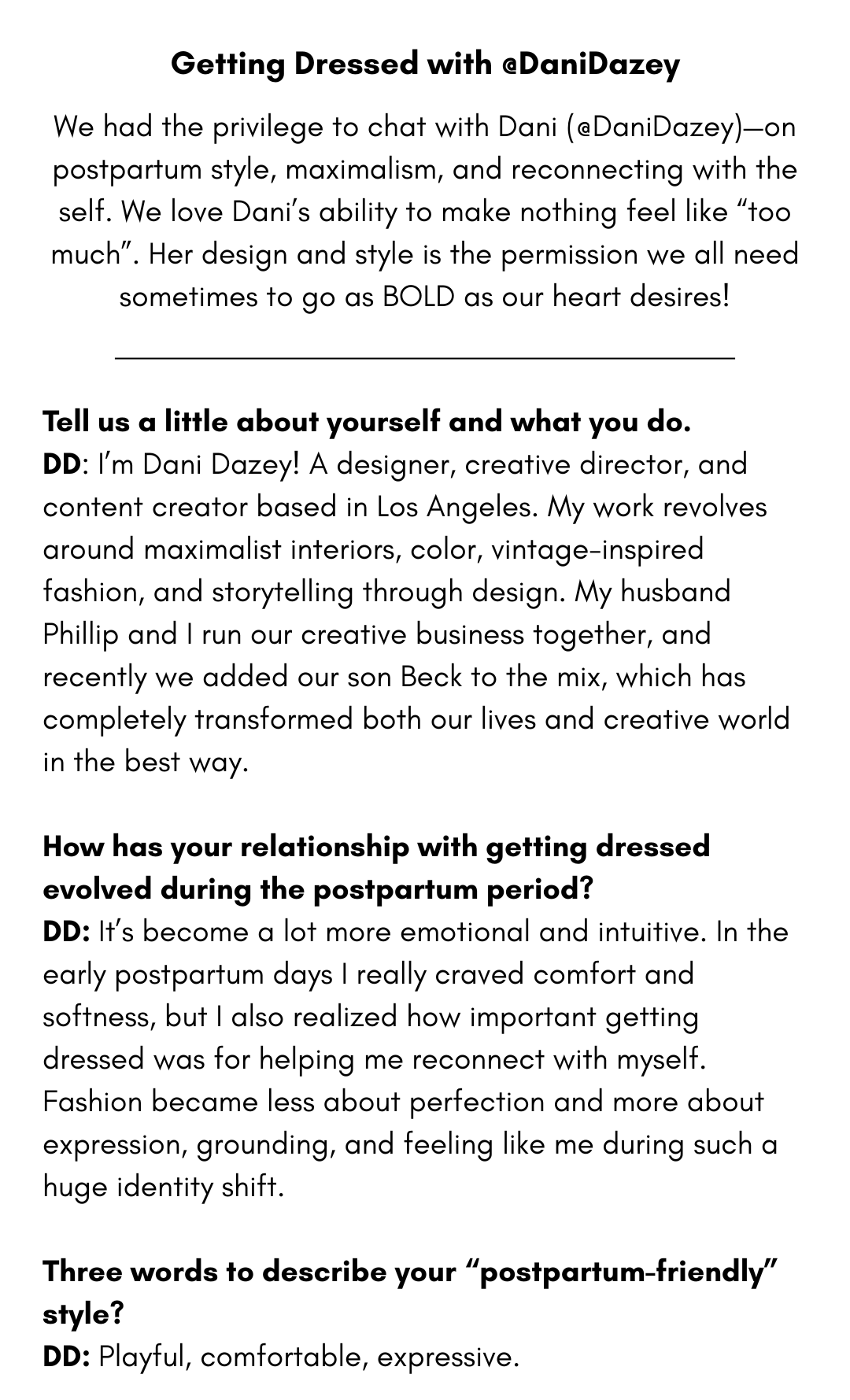 Getting Dressed & Inspired with Dani 