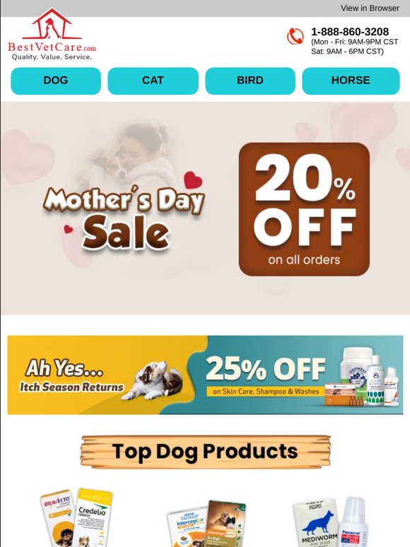 Sweet Deals for Pet Moms - Up To 25% Off Your Order +  Free Shipping*