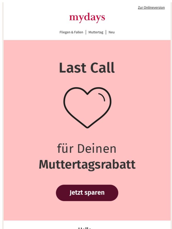 🎁 —, bis zu -20 % zum Muttertag!