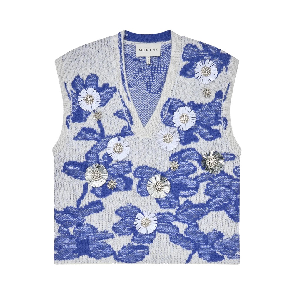 Image of Nurulia Embellished Vest - Mix Blue