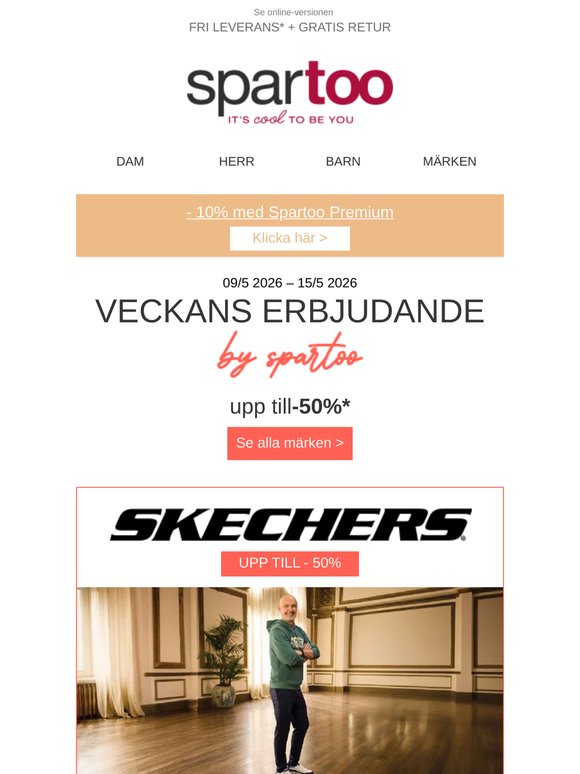 Endast denna vecka! ⏱️ Upp till 50 % rabatt på Skechers med fri frakt