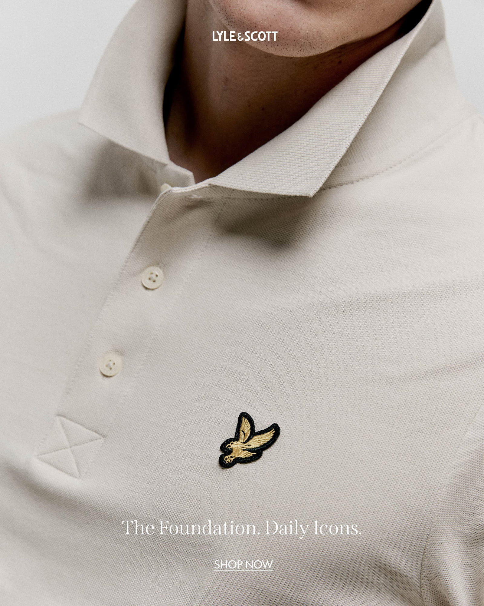 Model wearing short classic polo