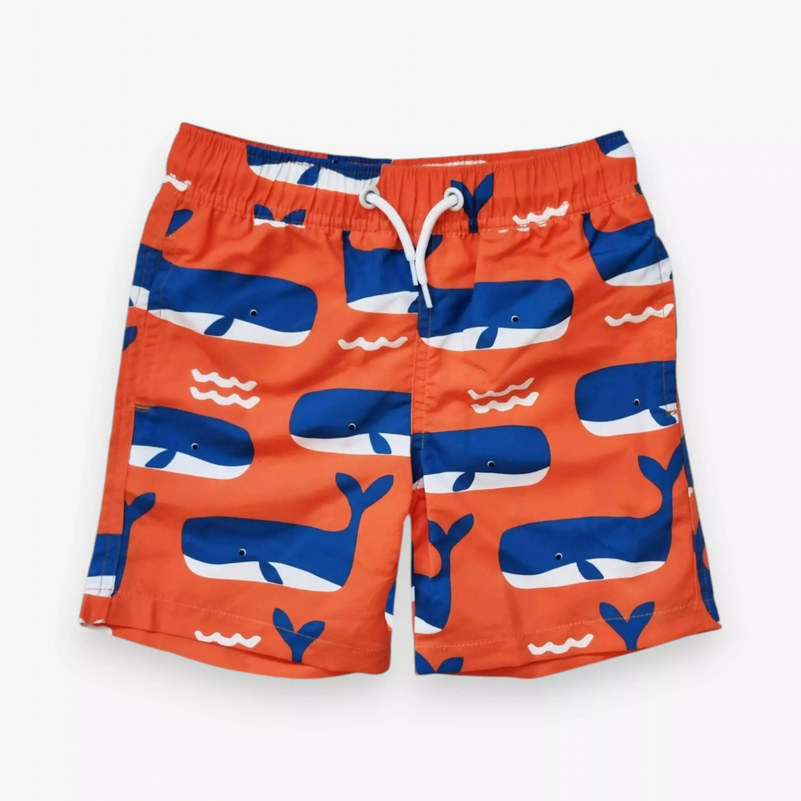 Whale Waves Print Kids' Swim Shorts