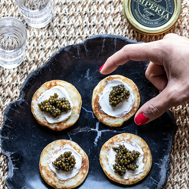Caviar and blinis