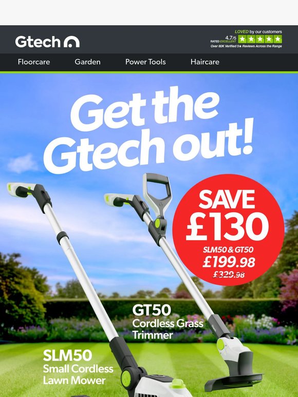 Save £130 off Cordless Mower & Trimmer Bundle