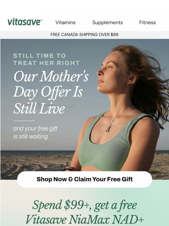 She deserves more than a card. (Free Vitasave NiaMax NAD+ with $99+ — ends tomorrow)