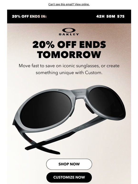 20% Off Ends Tomorrow