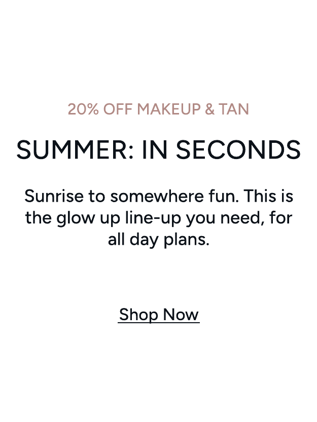 20 percent off makeup and tan