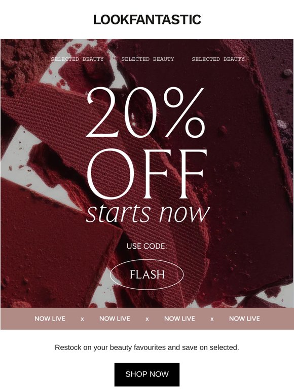 Now Live: 20% Off