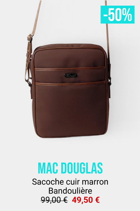 Mac Douglas  Sacoche cuir marron Bandoulière