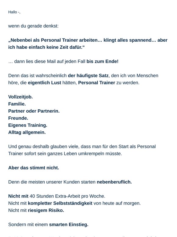 Wie du trotz Vollzeitjob Personal Trainer wirst
