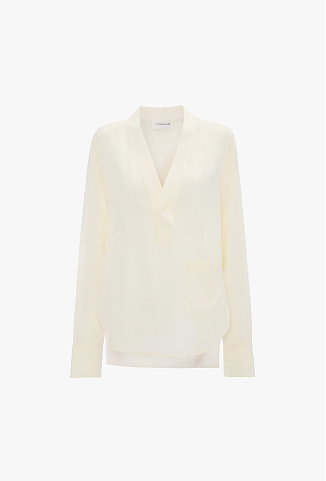 V-Neck Blouse In Ivory