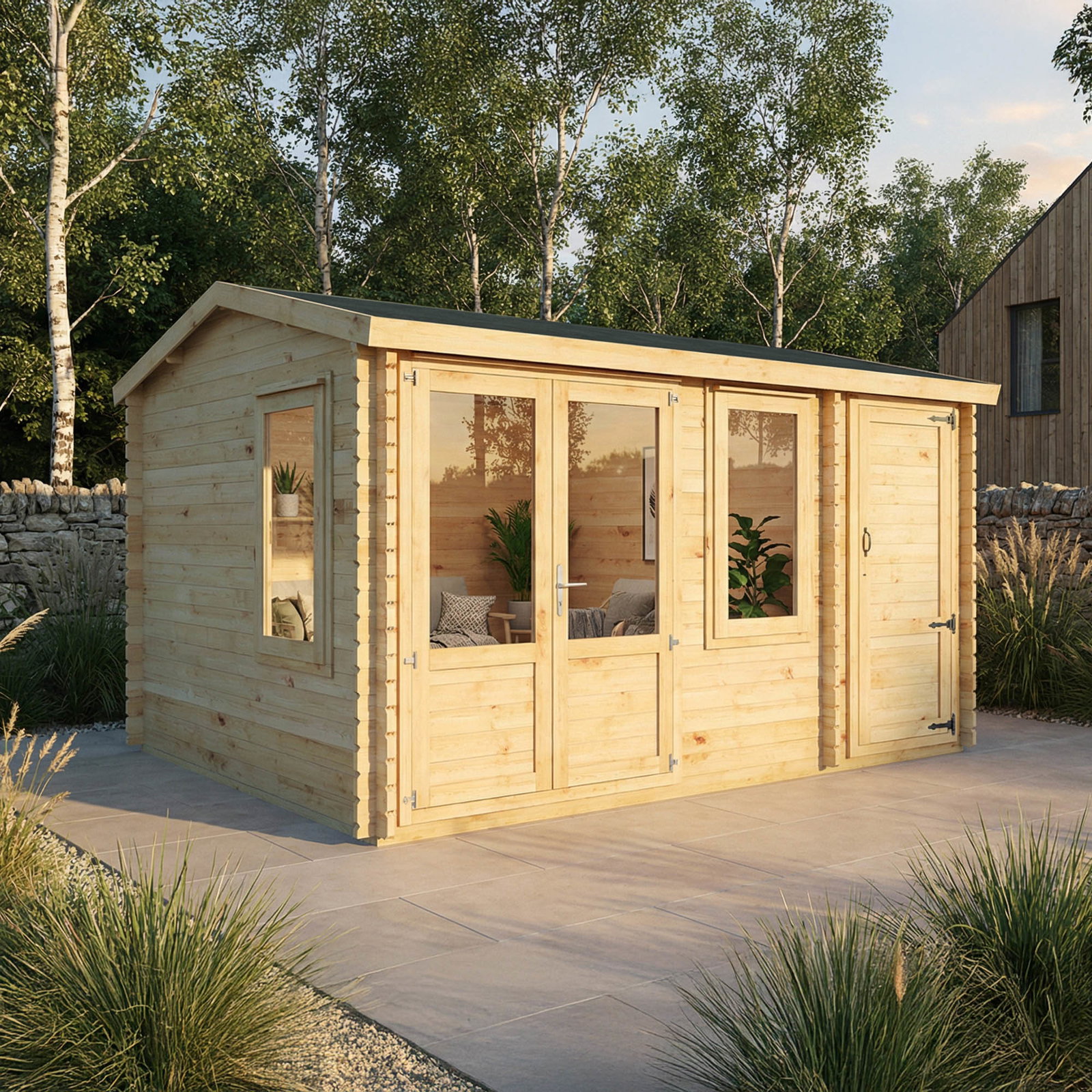 Image of The Robin Log Cabin with Side Shed