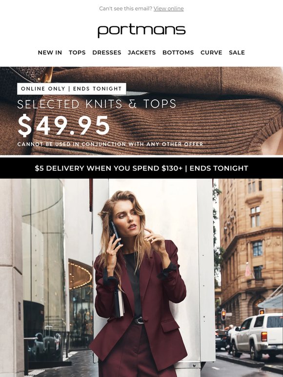 Last Chance | Selected Tops & Knits $49.95