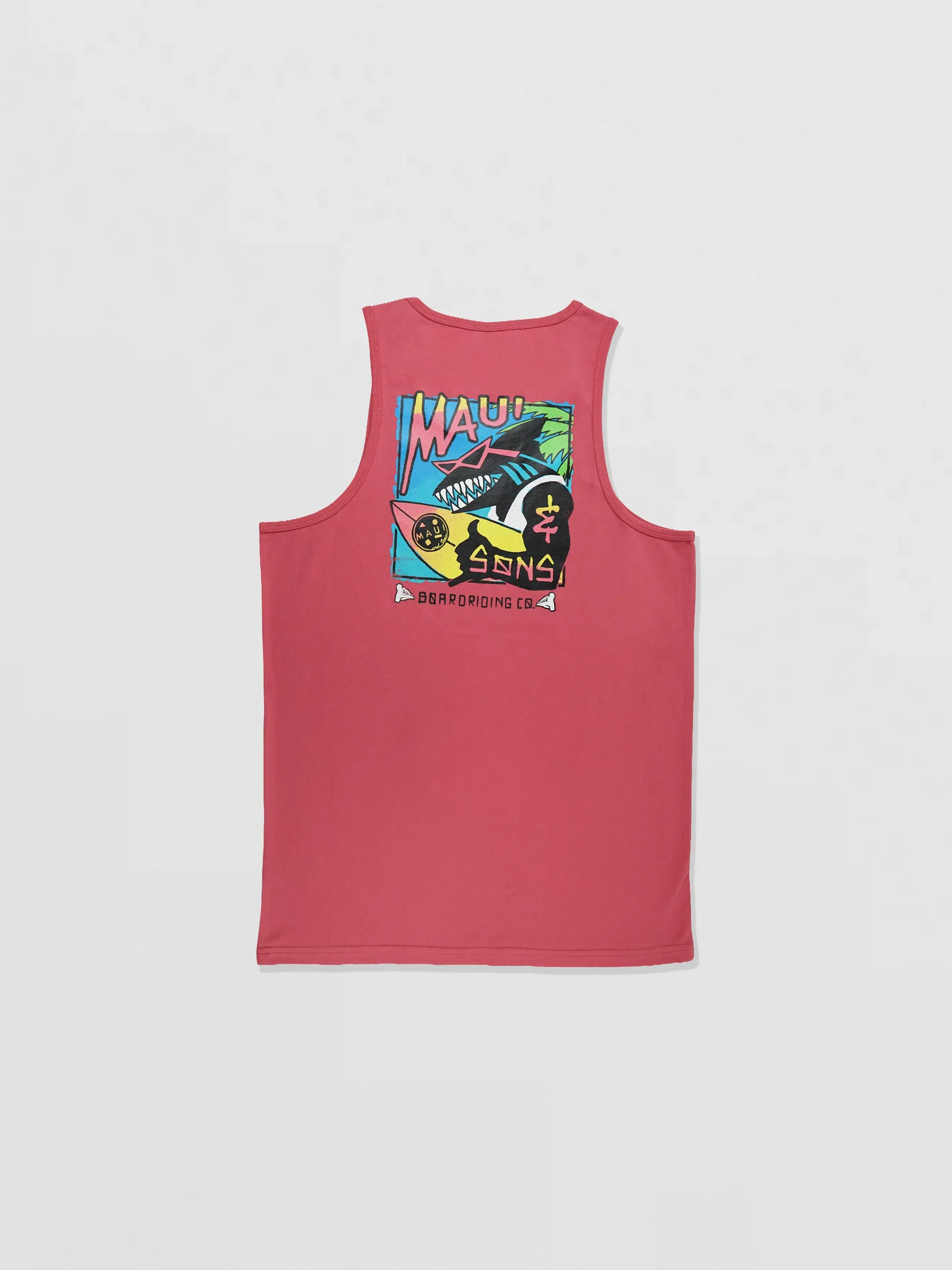 Shaka and Sons Tank Top - DEEP CORAL / S
