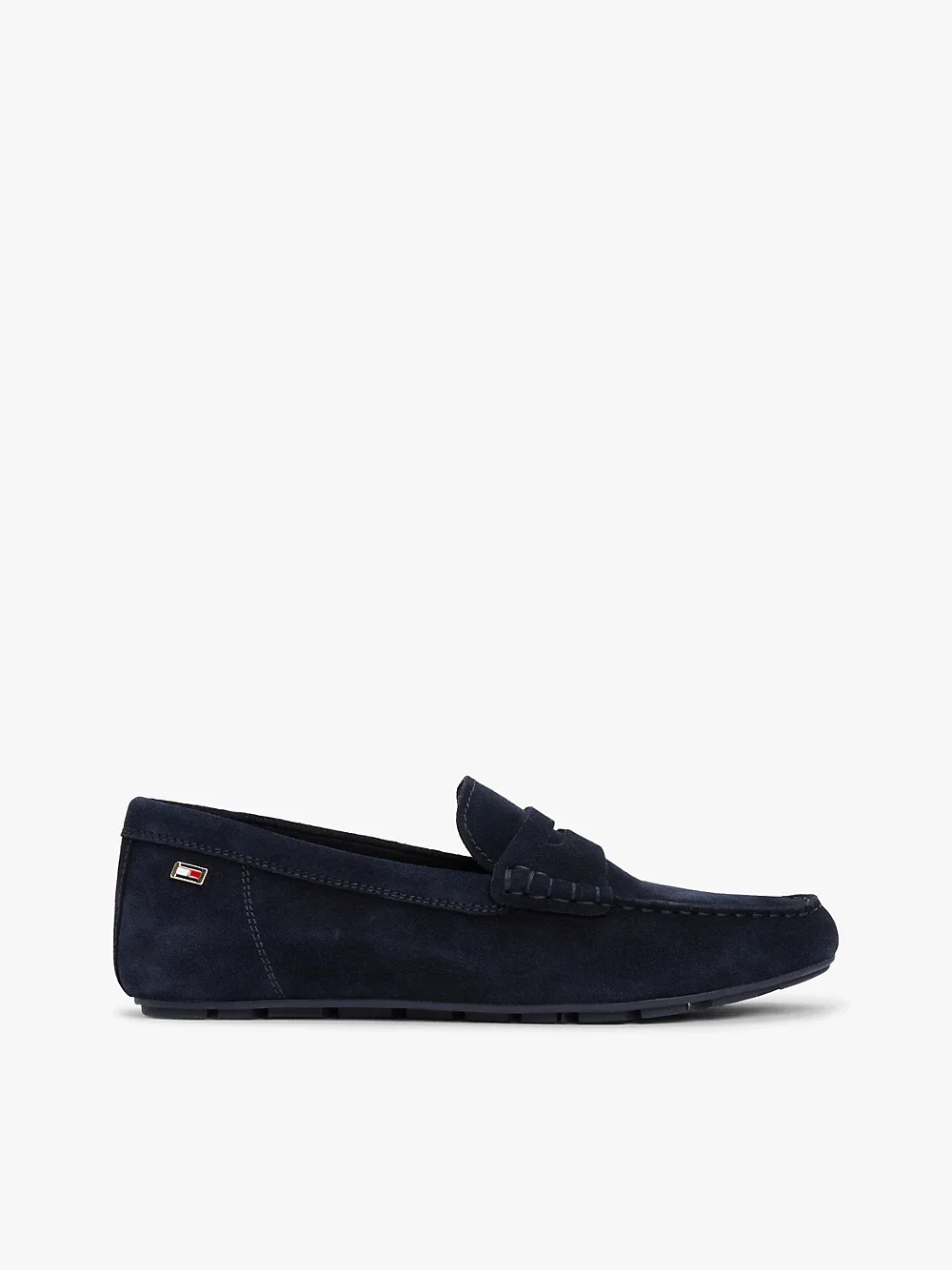Driving-Schuh aus Veloursleder mit Emaille-Flag