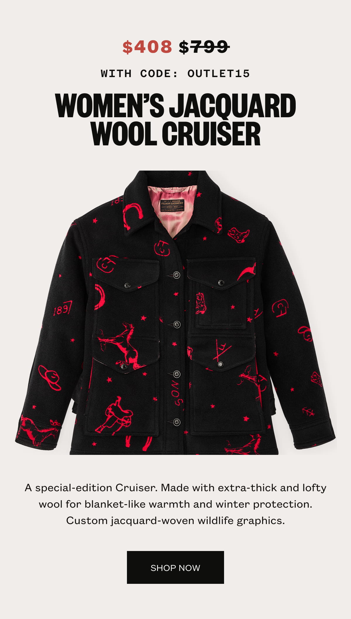 Women's Jacquard Wool Cruiser