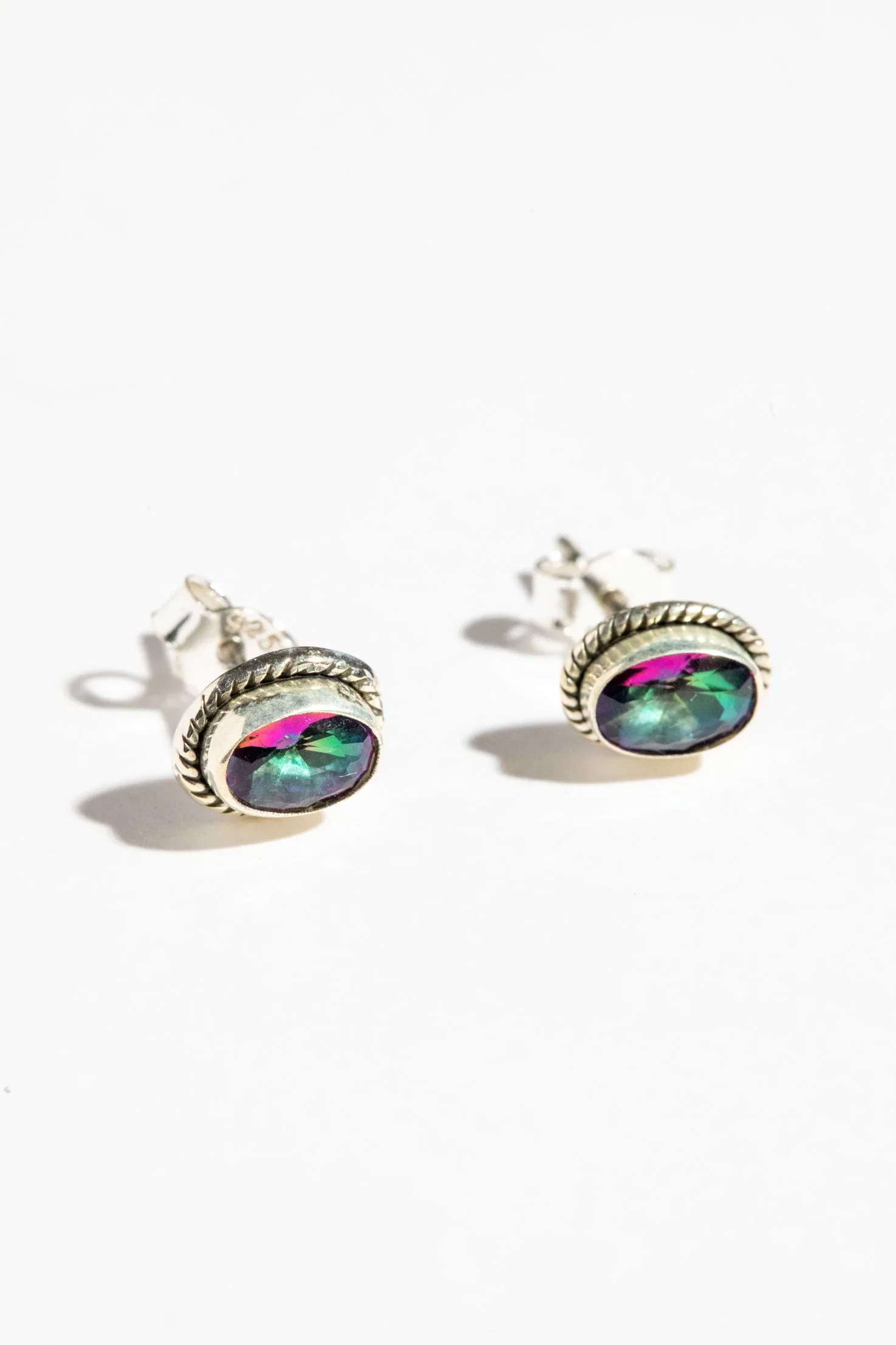 Image of Gemstone Studs Sterling Silver
