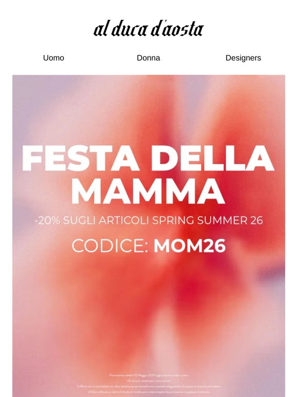 Festa della Mamma: solo per oggi -20% sulla collezione SS26