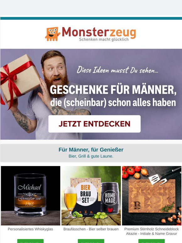 Für Männer bitte nicht langweilig.