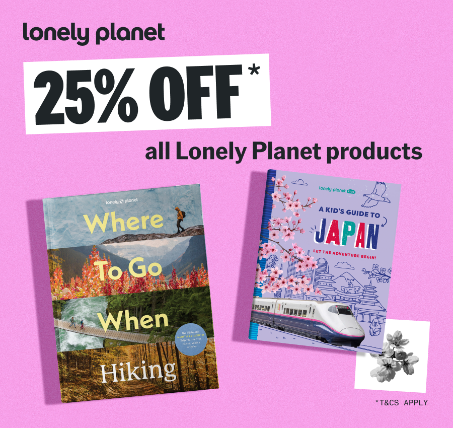 25% off* all Lonely Planet products