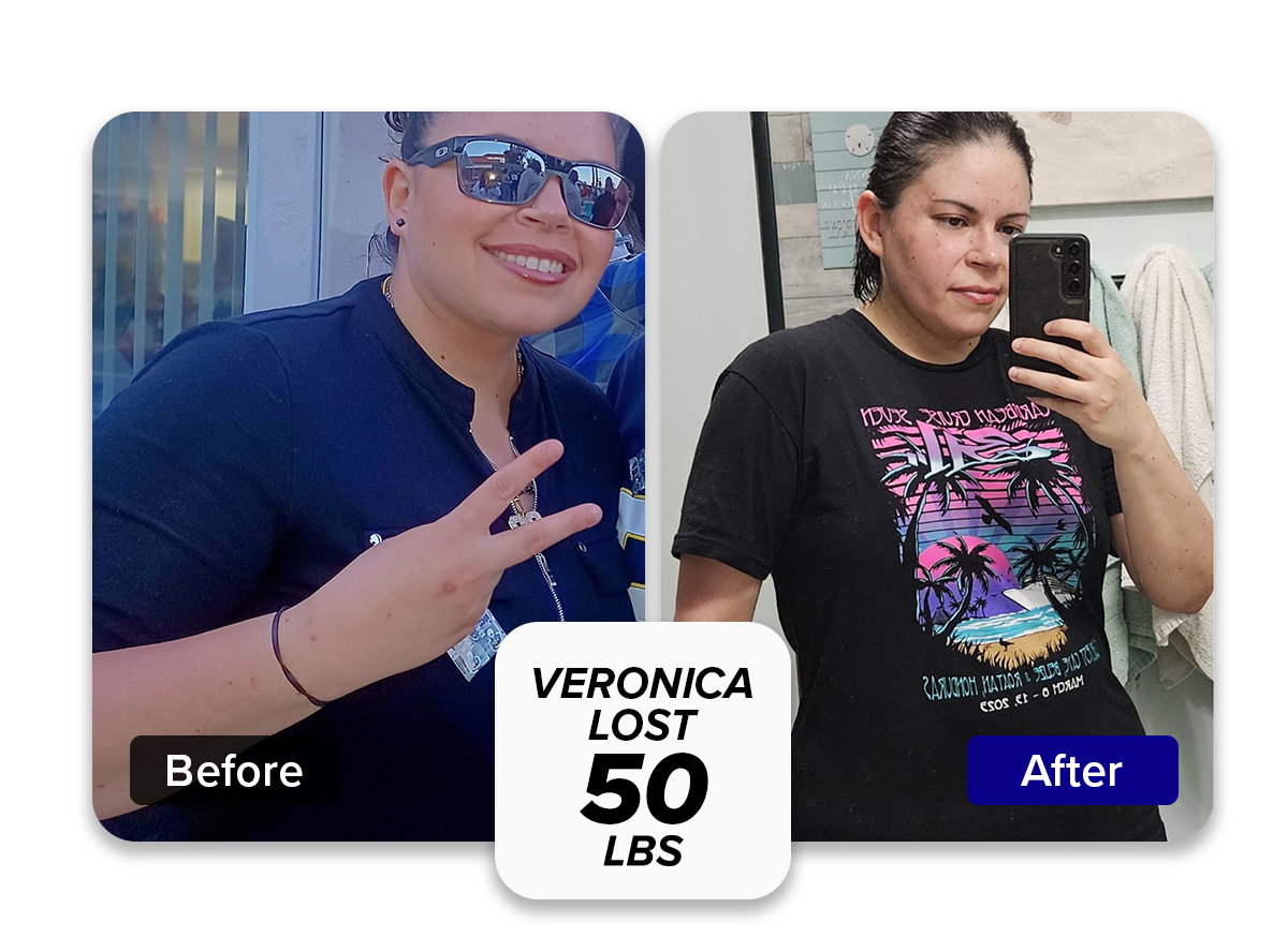 before and after Veronica Lost 50 lbs