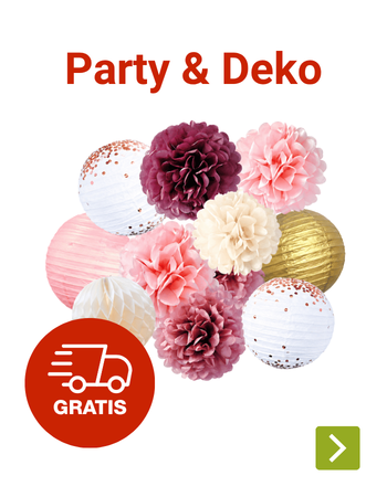 Kostenloser Versand auf Party Deko