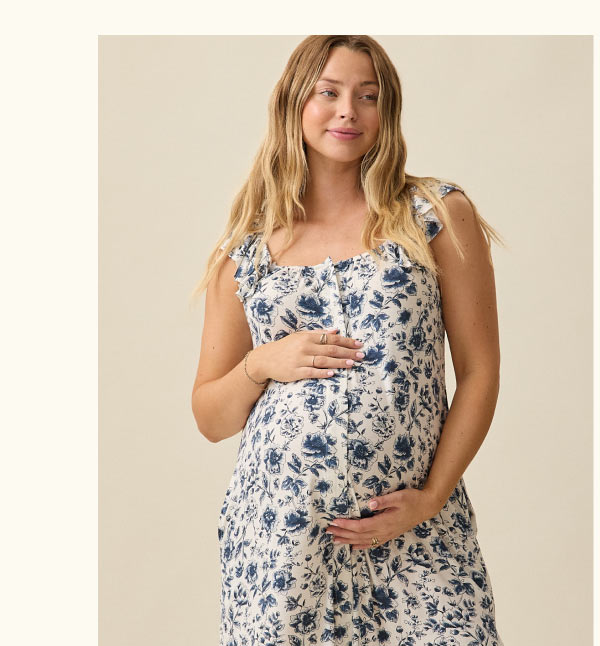 Ruffle Strap Labor & Delivery Gown