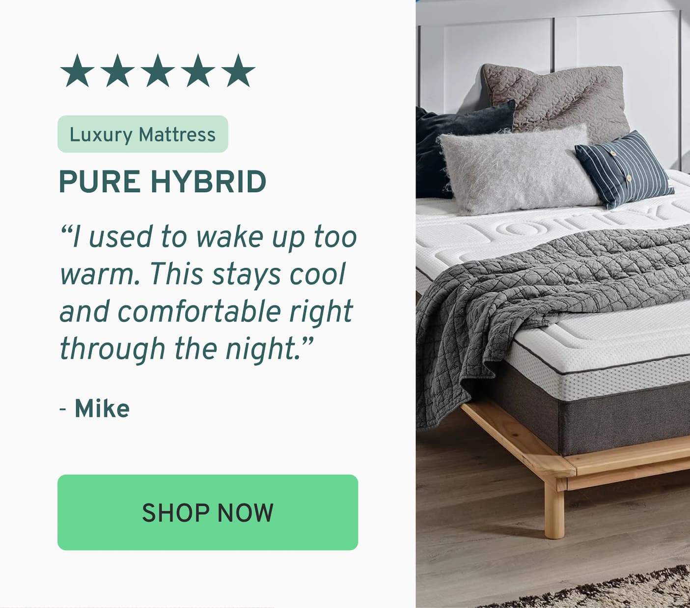OTTY Pure Hybrid Bamboo Mattress with Charcoal