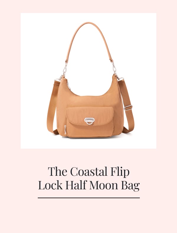 The Coastal Flip Lock Half Moon Bag >