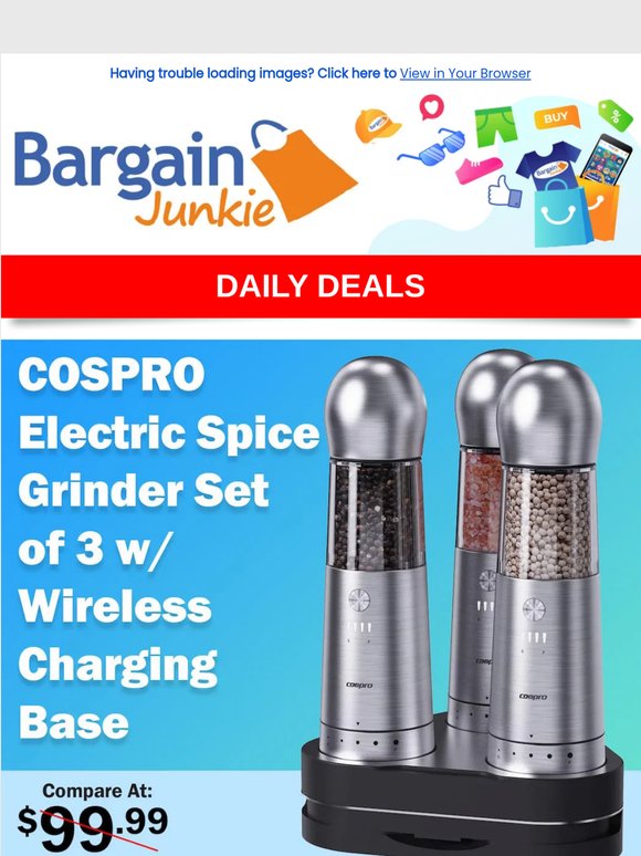 On Sale - Electric Spice Grinders, CAT Backpacks, Can Coolers, & More!