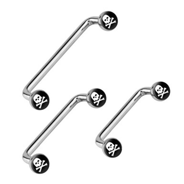 Lix Silicone Spikes Vibrator Tongue Ring Black and White 14G