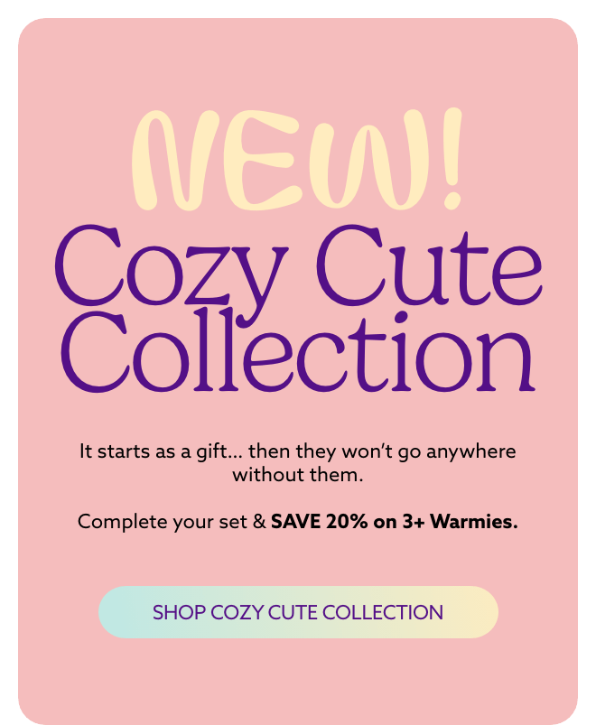 A pink text card. Shop Cozy Cute Collection.