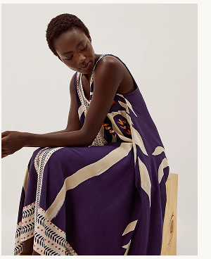 Paloma Sleeveless Print Midi Dress Blue