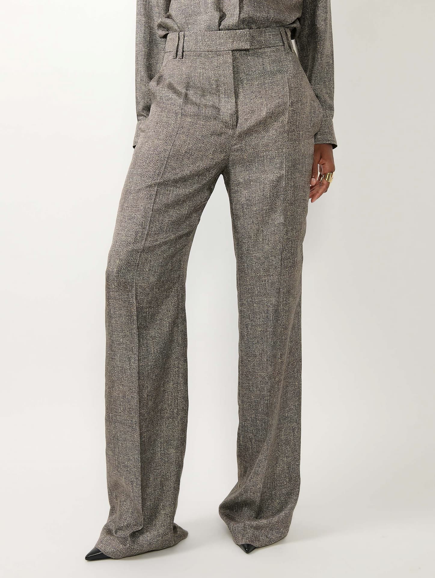 Pantalon large en twill de soie imprimé Lino