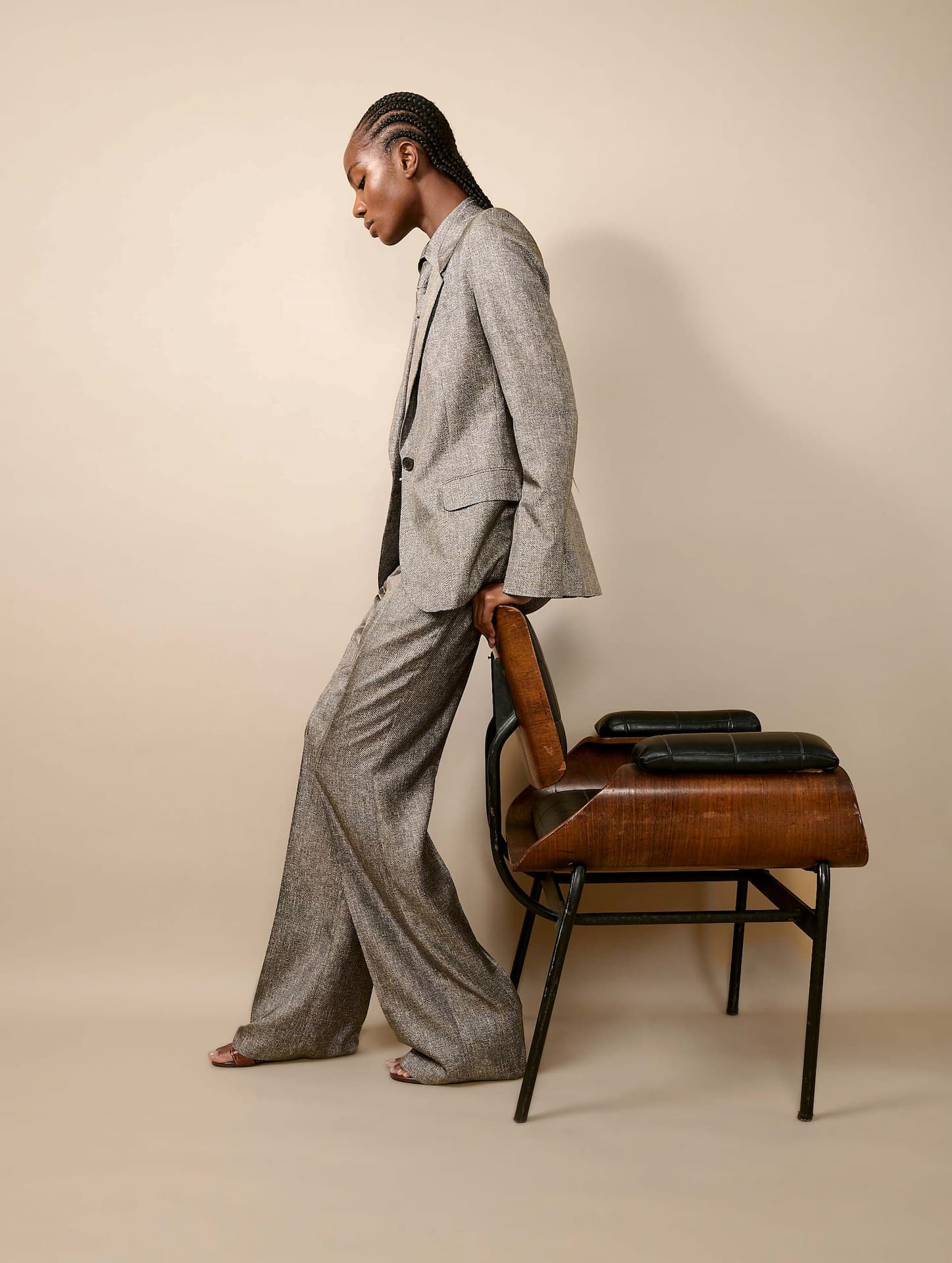 Veste de costume en twill de soie imprimé Lino