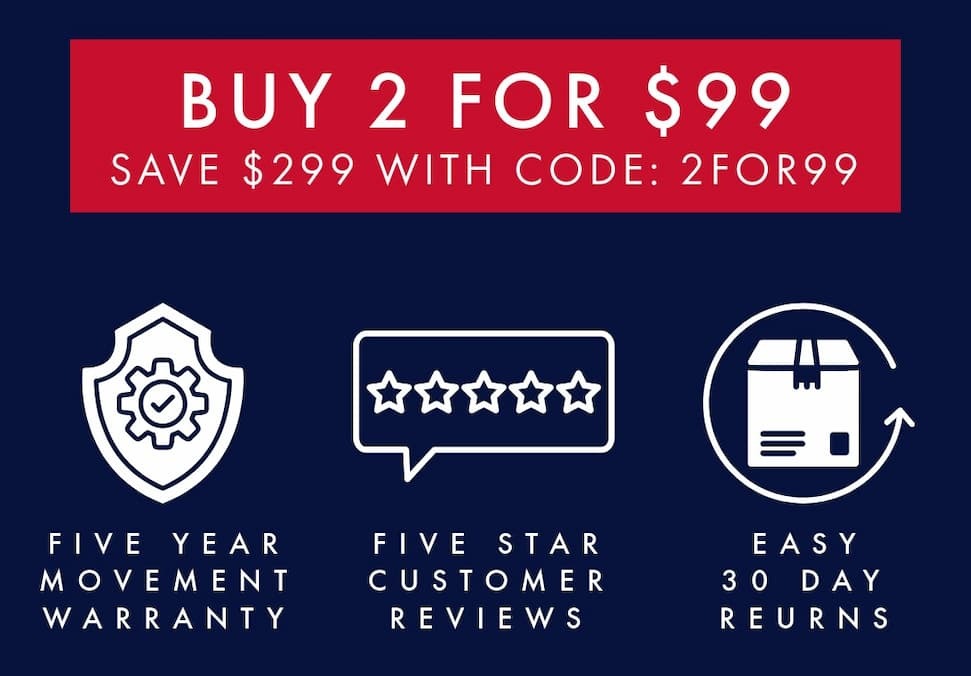 Any two watches for just $99 when you add code 2for99 in the checkout