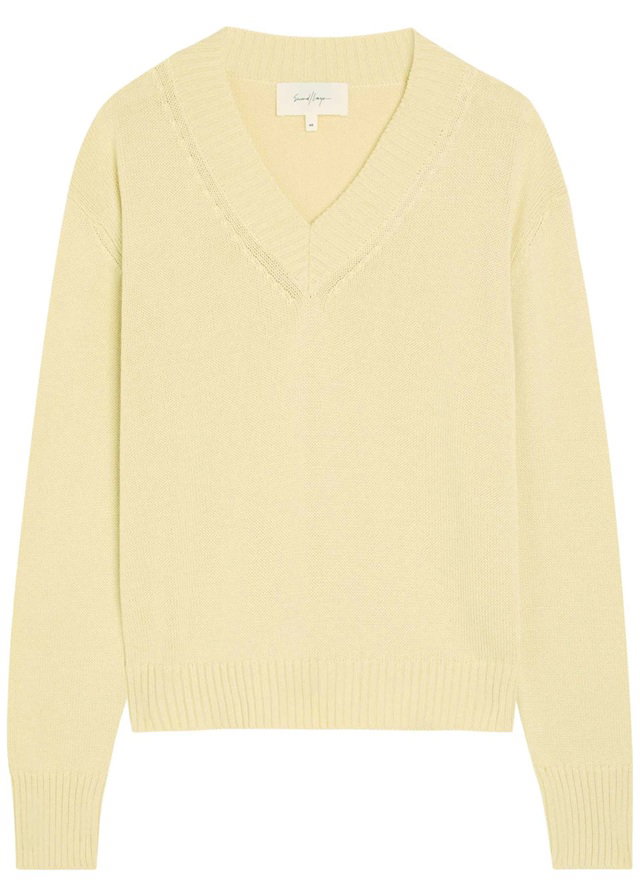 SECOND LAYER Vexed V-neck cotton-blend jumper