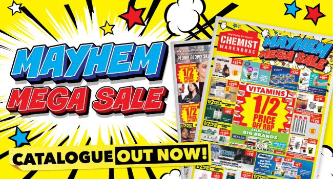 Our Mayhem madness sale has begun! Up to ½ price off RRP big brand vitamins & supplements, skincare + more!
