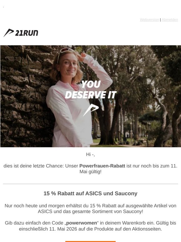Nur noch 2 Tage: 15 % Rabatt auf ASICS, Saucony und mehr