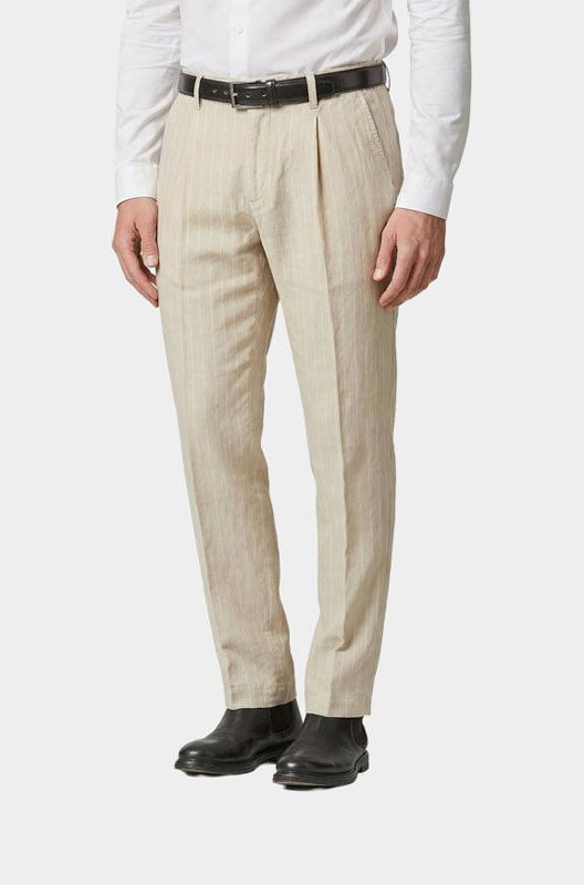 Bos Linnen Broek Beige