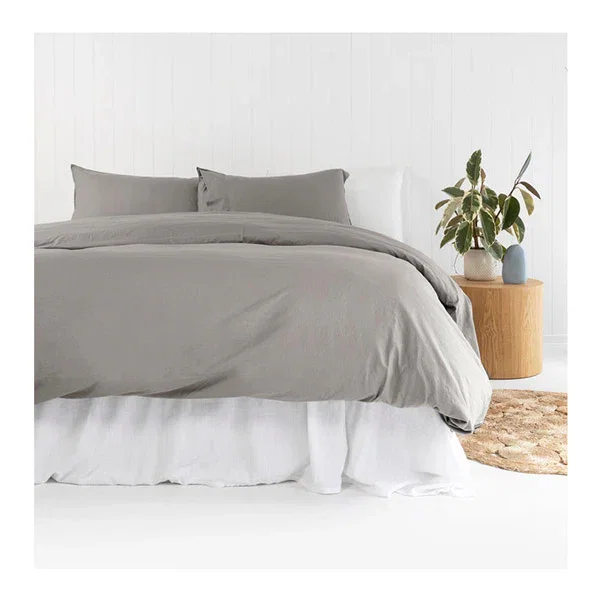Bambury Temple Organic Cotton Quilt Cover Set Grey