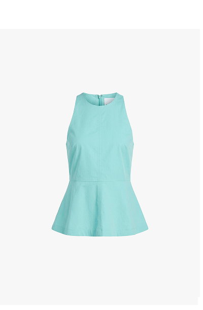 CARLOS POPLIN PEPLUM TOP