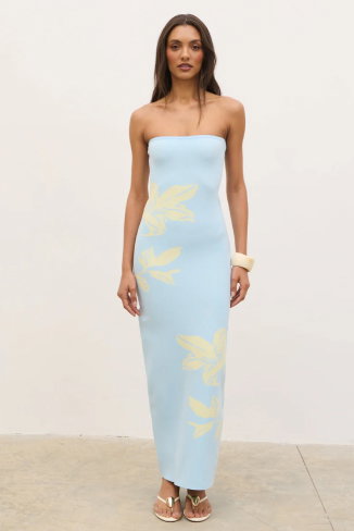 Milena Floral Bandeau Knit Maxi Dress