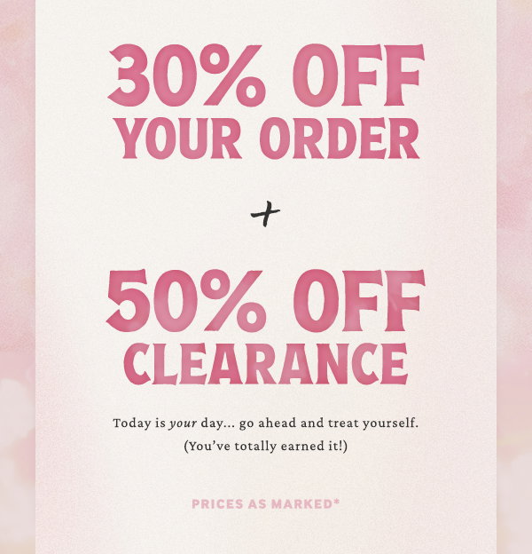 30-50% off sitewide