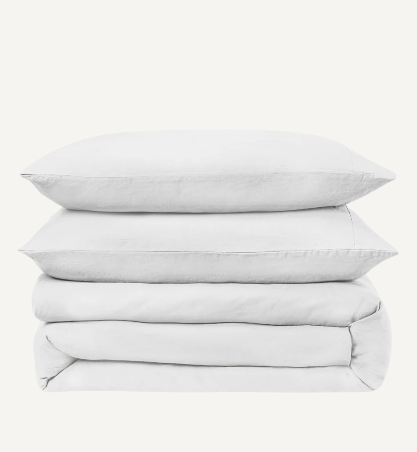 White Linen Blend Duvet Cover