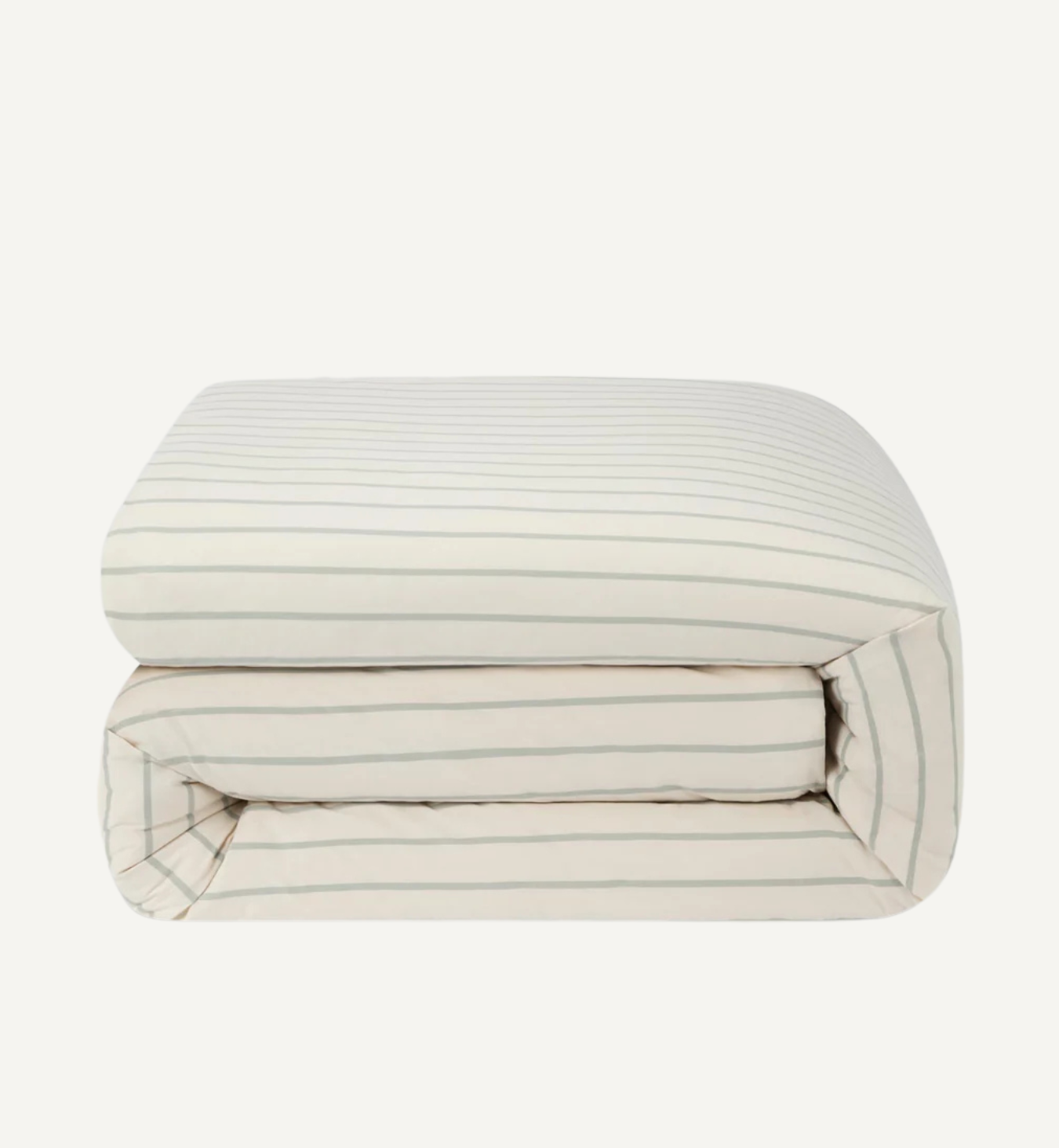 Mellow Green Slumber Stripe Cotton Duvet Cover