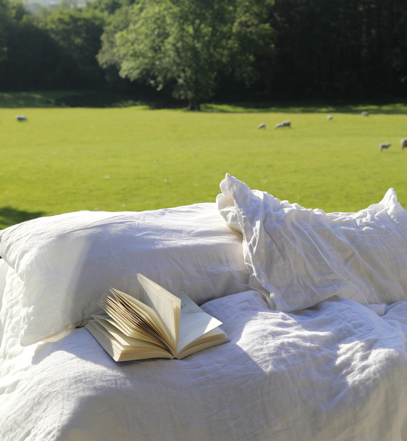 White Linen Blend Duvet Cover