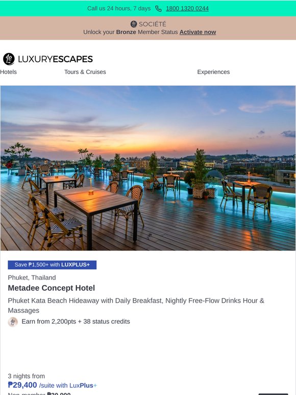 Phuket Kata Beach Hideaway w. Daily Breakfast & Free-Flow Hour